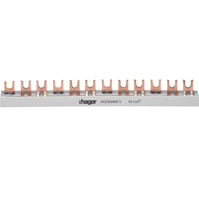 Busbar 3P furca 57M 10mmp 63A Hager KDN363B