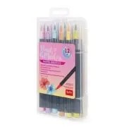 Set 12 markere pensula, pastel, Legami