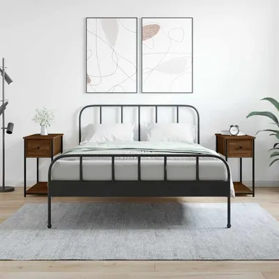 vidaXL Noptiere, 2 buc., stejar maro, 30x60x60 cm, lemn prelucrat