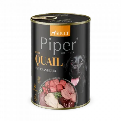 Conserva pentru caini Piper Adult cu prepelita merisoare 400 gr