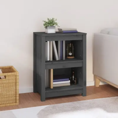 vidaXL Bibliotecă, gri, 50x35x68 cm, lemn masiv de pin