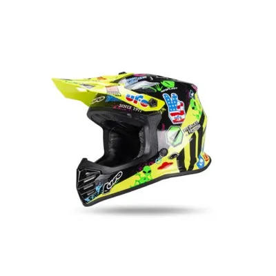 Casca copii motocross enduro Ufo Plast Korey, galben negru, M