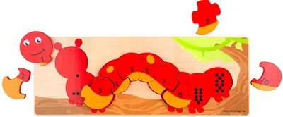 Puzzle din lemn cu cifre Bigjigs - Omida