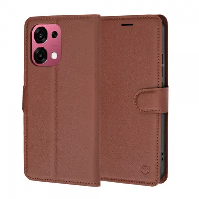 Husa pentru Oppo A6 Pro 5G / A6 Pro 4G, Techsuit, Leather Folio, Maro