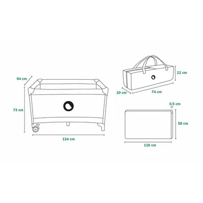 Patut pliabil Lionelo Stefi Pink Ombre cu un nivel, intrare laterala cu fermoar, roti, conform cu standardul european de securitate EN 716