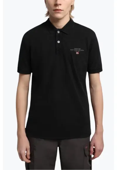 Tricou polo barbati din bumbac Elbas cu croiala Regular Fit - - Negru
