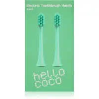 Hello Coco Electric Toothbrush Heads Green capete de schimb pentru periuta de dinti 2 buc