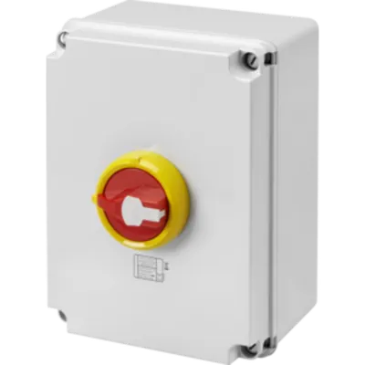 Selector rotativ - Emergenta - doza din material izolator - 160A 3P - blocabil RED KNOB - IP66/67/69