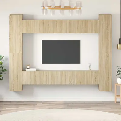 vidaXL Set de dulapuri TV, 10 piese, stejar sonoma, lemn prelucrat