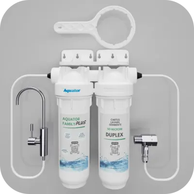 Filtru de apa Aquator Family Duplex Plus, 5000-8000 litri, sistem complet cu rezerva inclusa
