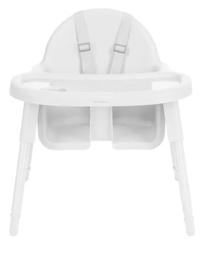 Scaun de masa pentru copii KikkaBoo Jammy White 2in1,centura de siguranta,masuta detasabila,suport picioare,baza antiderapanta,usor de curatat,greutate admisa 15kg