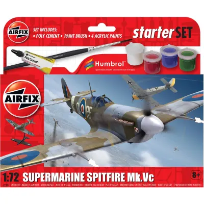 Set de constructie, Airfix Starter Set, Supermarine Spitfire Mkvc, 26 piese