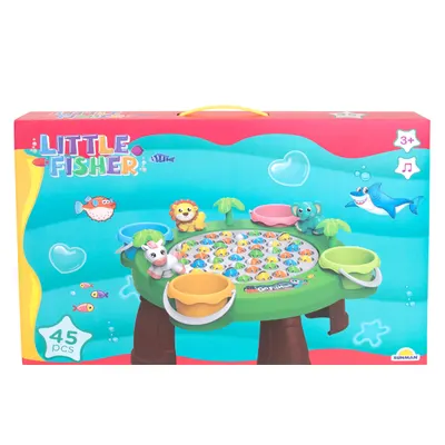 Set interactiv de pescuit cu masuta, Little Fisher, 45 piese