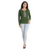 Bluza broderie dama DT24BB01 verde olive traditional, Dress to Impress | marimea S