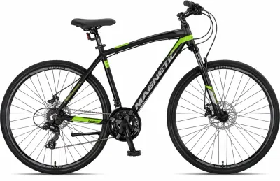 Bicicleta Trekking Umit Magnetic M-460-21-SHIM, culoare negru verde, roata 28 , cadru aluminiu, frana disc , 2026