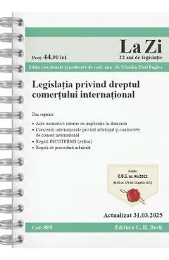 Legislatia privind dreptul comertului international Act.31 Martie 2025 Ed. Spiralata