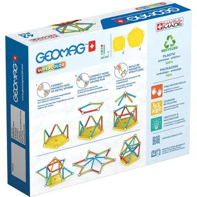Set de constructie magnetic - Supercolor, 42 piese