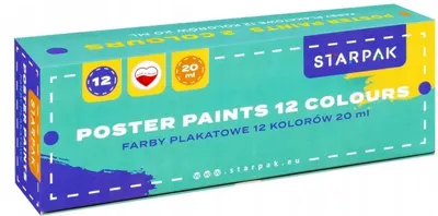 Vopsele pentru postere Starpak - 12 culori, 20 ml