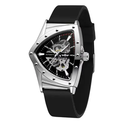 Ceas Bărbați T-Winner 8243 Negru-Argintiu Mecanic - Design Luxury, Funcții Multiple, Rezistent la Apă 3ATM