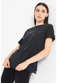 Tricou de bumbac cu imprimeu logo - Gri antracit