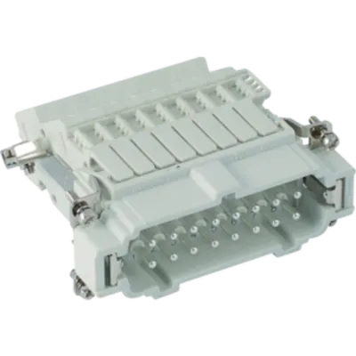 Conector Tata - 77x27 - 16p + E 16a 500v / 6kv / 3 - Screw Terminal Block - Stânga - Gri