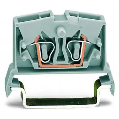2-conductor miniature through terminal block; 2.5 mm²; with test option; center marking; for DIN-rail 35 x 15 and 35 x 7.5; CAGE CLAMP®; 2,50 mm²; gray