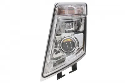 Far stanga (2 H7 LED PY21W, reglaj manual, cu becuri, insertii crom, Semnalizator transparent) VOLVO FH, FH 16, FH II, FM dupa 2005