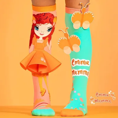 Șosete lungi colorate Madmia pentru fete fantasy Emma Mema 3-5 ani