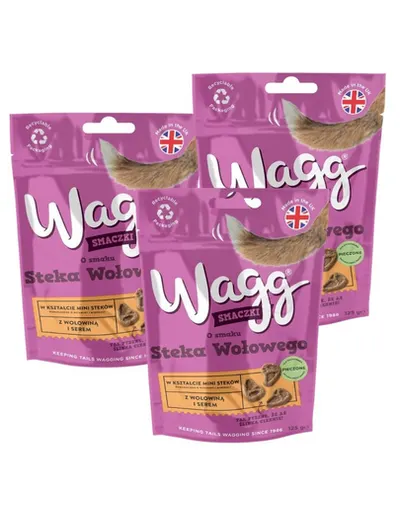 WAGG recompense cu vită pentru câini 3x125g