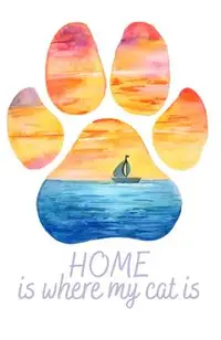 Felicitare la mare: Seria Paw Print. Home is where my cat is