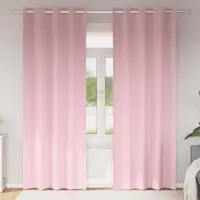 vidaXL Perdele Opaque cu Inel 2 buc. Roz bebe 225 x 140 cm Poliester