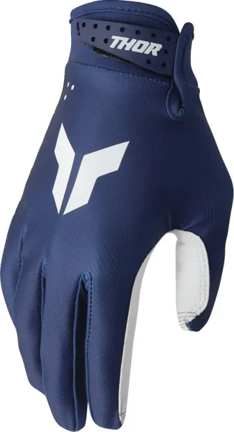 Manusi atv cross Thor Launchmode Navy, culoare albastru alb, marime S