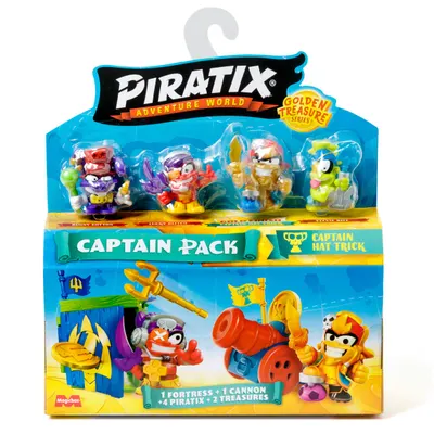 Set 4 figurine, Piratix, Golden Treasure, Captain Hat Trick