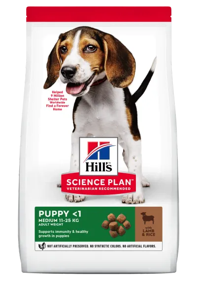 Hrana uscata caini, Hill's Science Plan Canine Puppy Medium Lamb and Rice, 2.5 kg