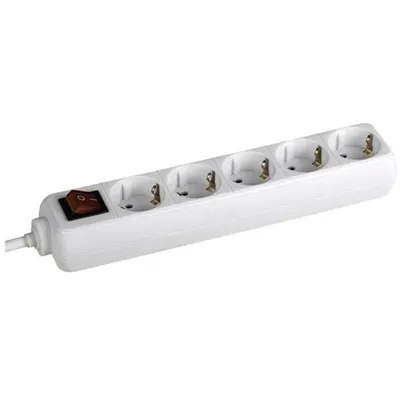 Prelungitor Bachmann SELLY 5xCEE7/3 PC, cu intrerupator, lungime cablu 5m, H05VV-F 3G1, alb BM-3812575