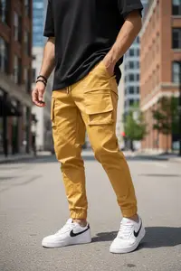 Pantaloni barbati casual mustar Y102 24-1
