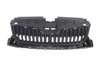 Grila radiator potrivit SKODA FABIA III 1.0-1.6 2014-2022 pana in 2018 - (cu orificii pentru dunga cromata, negru, CZ)