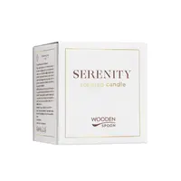 Lumanare naturala cu flori albe Serenity, 200g, Wooden Spoon