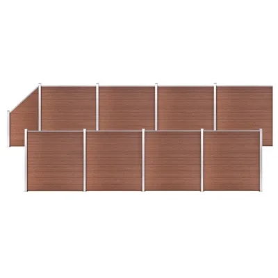 Gossi set panouri gard, 8 patrate + 1 oblic, maro, 1484x186 cm, wpc