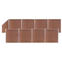 Gossi set panouri gard, 8 patrate + 1 oblic, maro, 1484x186 cm, wpc