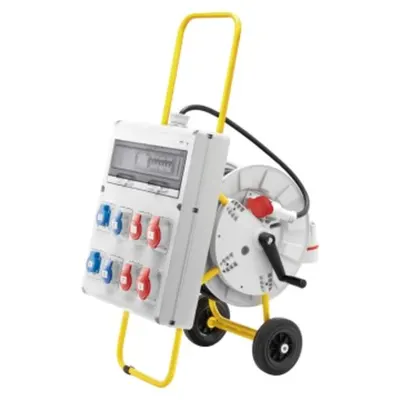 Q-din 20 Acs - Mobile-Portable - With Carriage - 2 2p+e 16a Iec309 + 2 3p+e 16a Iec 309 + 2 3p+e 32a Iec309 + 2 Priza Schuko 16a-Ip44