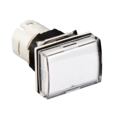 Capac de Lampa Pilot, Ø 16, dreptunghiular -Lentila Simpla Alba