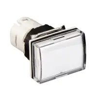 Capac de Lampa Pilot, Ø 16, dreptunghiular -Lentila Simpla Alba