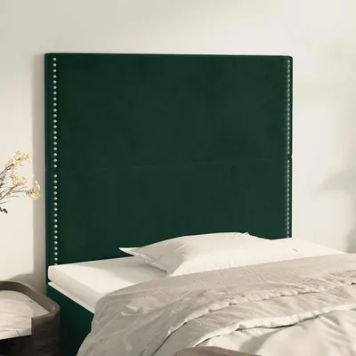 vidaXL Tăblie de pat verde închis 100x5x118/128 cm catifea