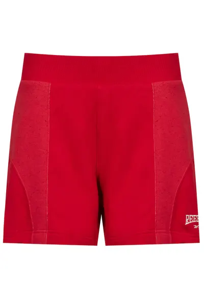 Pantaloni Scurti Dama - VARSITY HR SHORT HS0372 - Confortabili Si Usori - Ideali Pentru Activitati Fizice - Talie Elastica - Material Respirabil - Croi Slim - 100% Bumbac - Ideali Pentru Sala Si Alergare - L - Rosu