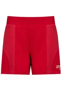 Pantaloni Scurti Dama - VARSITY HR SHORT HS0372 - Confortabili Si Usori - Ideali Pentru Activitati Fizice - Talie Elastica - Material Respirabil - Croi Slim - 100% Bumbac - Ideali Pentru Sala Si Alergare - L - Rosu