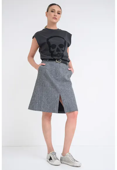 Tricou de bumbac cu imprimeu - Negru