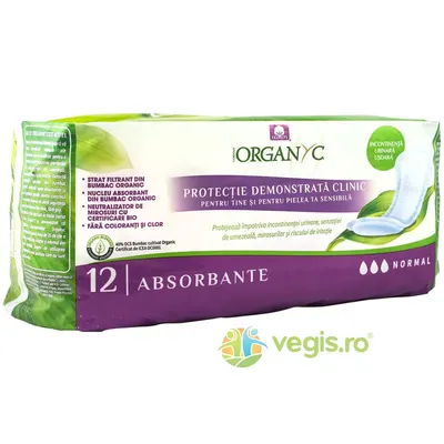 Absorbante Normale pentru Incontinenta din Bumbac Organic 12buc