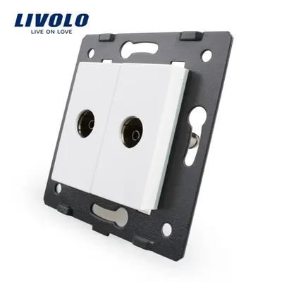 Modul Priza dubla TV, 2xTV Alb