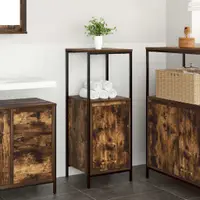 vidaXL Dulap de baie cu rafturi stejar afumat 36x35x95 cm